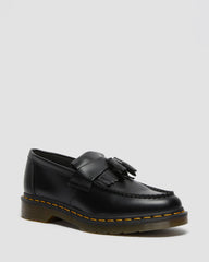 adrian yellow stitch leather tassel loafers