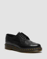 3989 yellow stitch smooth leather brogue shoes