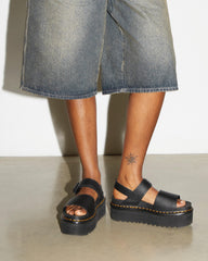 voss women's leather strap platform sandals