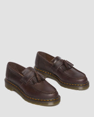 adrian crazy horse leather tassel loafers