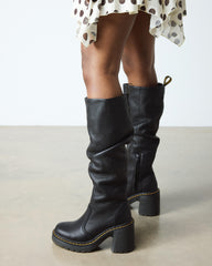 virginia leather tall heeled boots