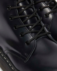 white stitch smooth leather platform boots