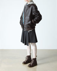 faux fur lined lace-to-toe leather boots