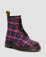 1460 tartan lace up boots