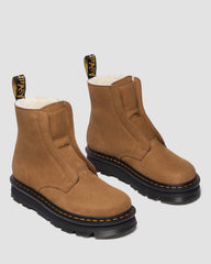 warm lined slip on nubuck boots