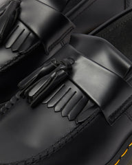 adrian yellow stitch leather tassel loafers