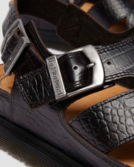 crocodile analine leather sandals