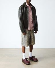 soft boa embossed leather bump toe shoes