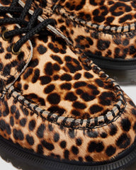leopard print moc toe shoes